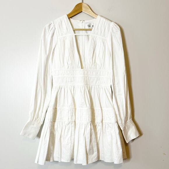 Aje Fallingwater Gathered Mini Dress Ivory Size 4 NWT - Picture 3 of 14